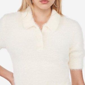 Express X Negin Mirsalehi Cream Fuzzy Polo